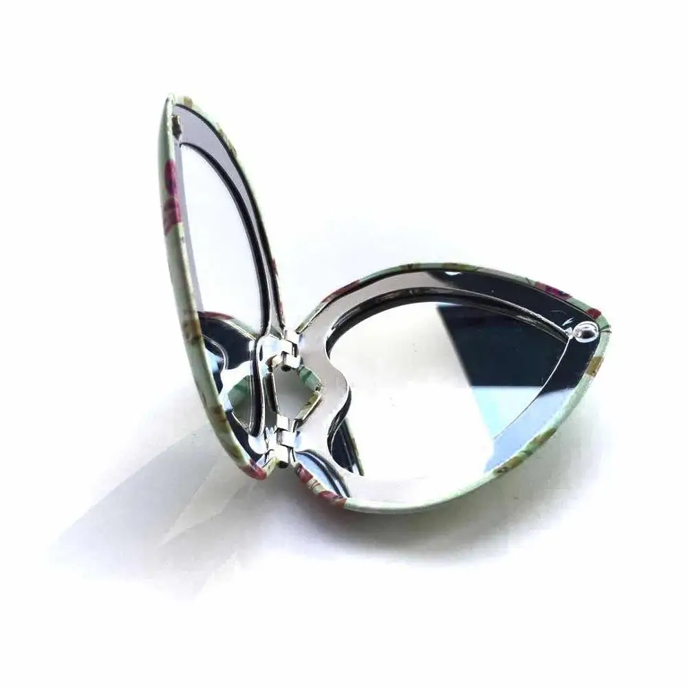Heart Shape New Design Double Sided Aluminum Cosmetic Make up Pocket Mirror