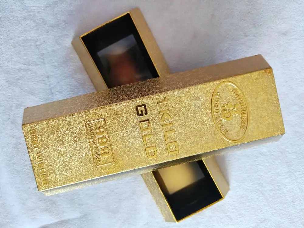 gold brick plastic gold-plated bar semi-finished  ingot paper tin foil paper worship  coins