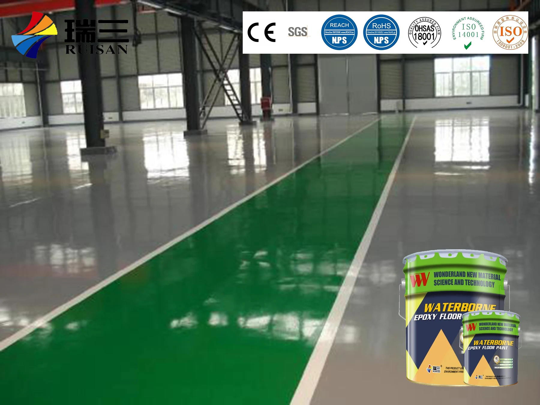 
CM-101DT water based epoxy resin floor two-component transparent liquid coating 