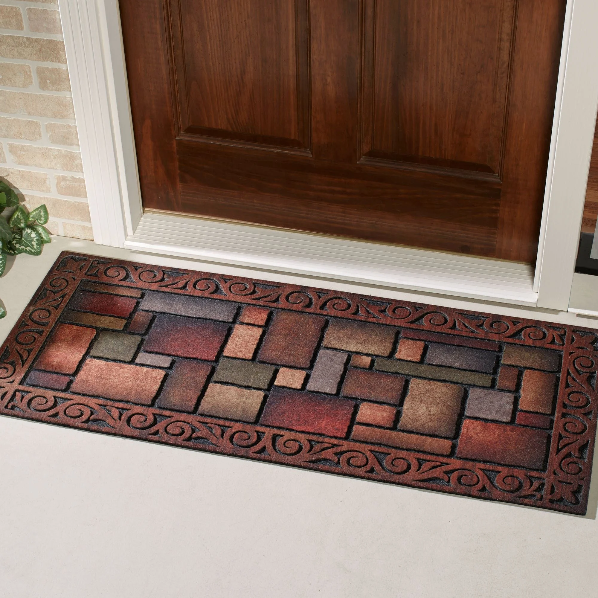 Luxury Double Door Extra Big Long Wide Large Recycled Rubber Crumb Outdoor Flocked Floor Door Mats