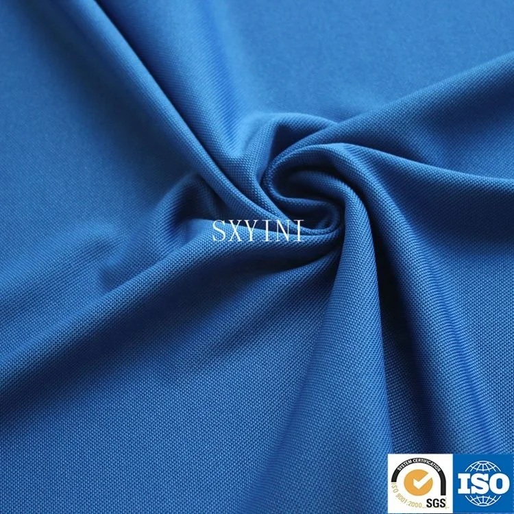 high quality polyester elastic pique knit fabric  for polos