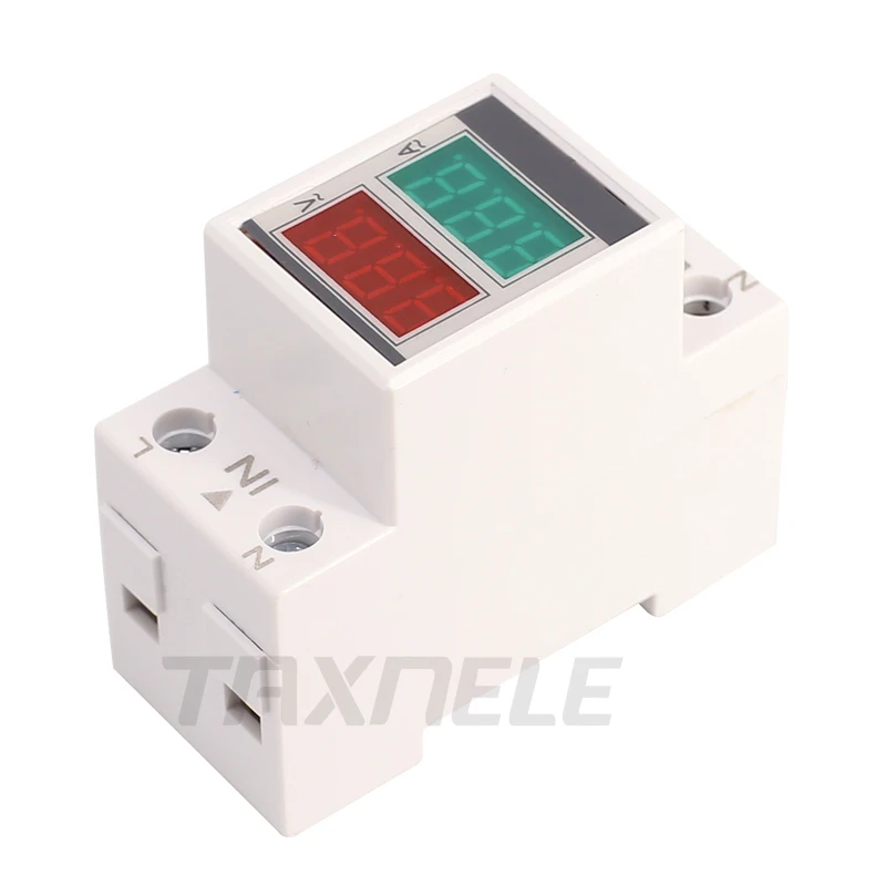 D37-2042 DIN rail Multi function Digital Meter AC 80-300V 0-100A 60A Ammeter Voltmeter Red Green LED Voltage Current Meter