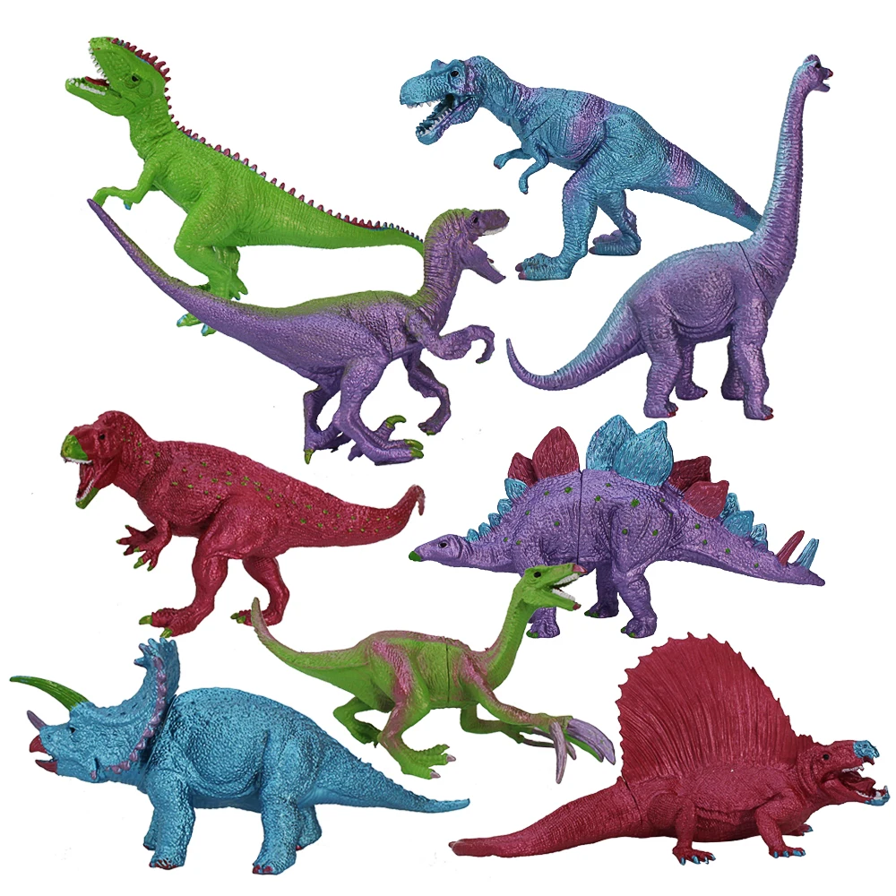 Dinosaurios Juguetes Al Por Mayor Brinquedos 2024 New Painting 21pcs in 1 Set Plastic Dinosaur Toy for Kids