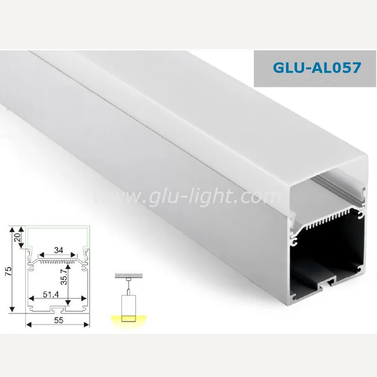 commercial pendant installed al U led profile led aluminum channel