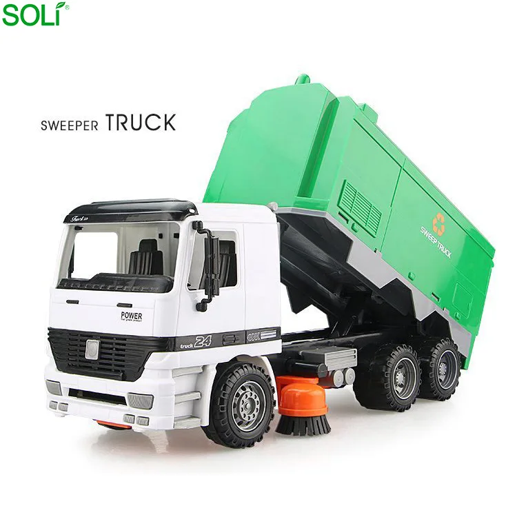 Promotional Cleaning Garbage Sweeping Turned Over Car Funny Diecast Truck Toy Road Sweeper Model