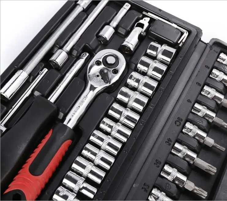 46 in 1 ratchet wrench sleeve repair tools set auto hand tools household tool set