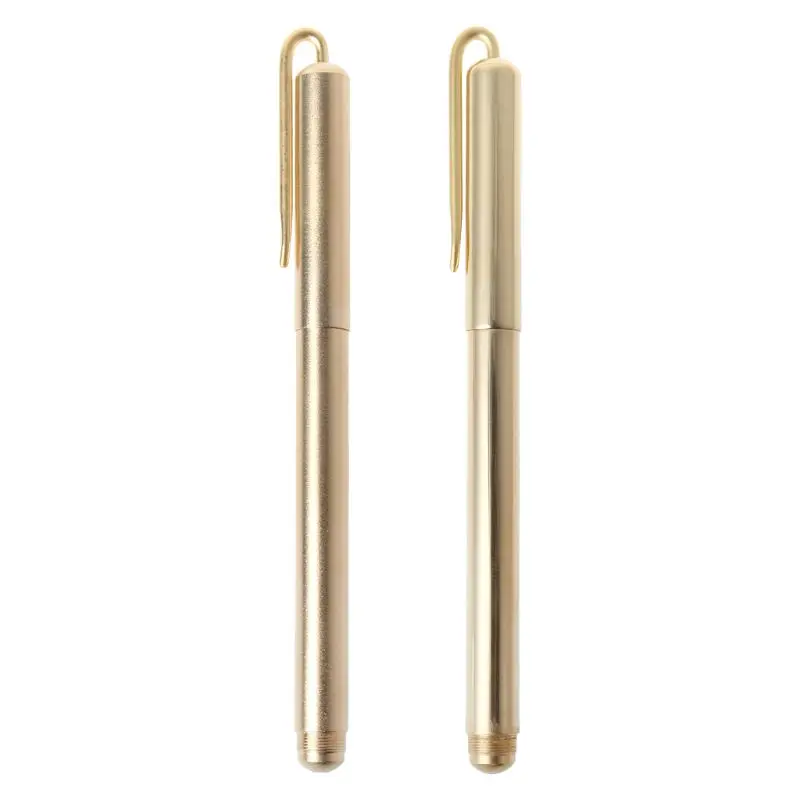 
Good quality promotion Custom Logo Handmade Retro Gold brass material copper metal ballpoint pen 