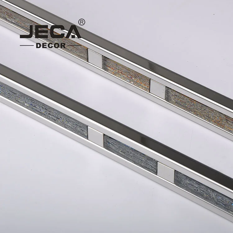 Foshan JECA бесплатный образец отделка для плитки из нержавеющей стали с алмазным украшением логотип OEM высококачественные металлические профили ванной