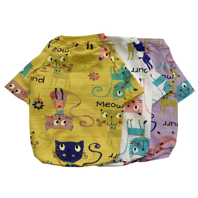 GMTPET Pet Clothes Apparel Factory Wholesale Cute Dog Clothes Cotton Pet Accessories Cat Printed French Bulldog Pet Clothes