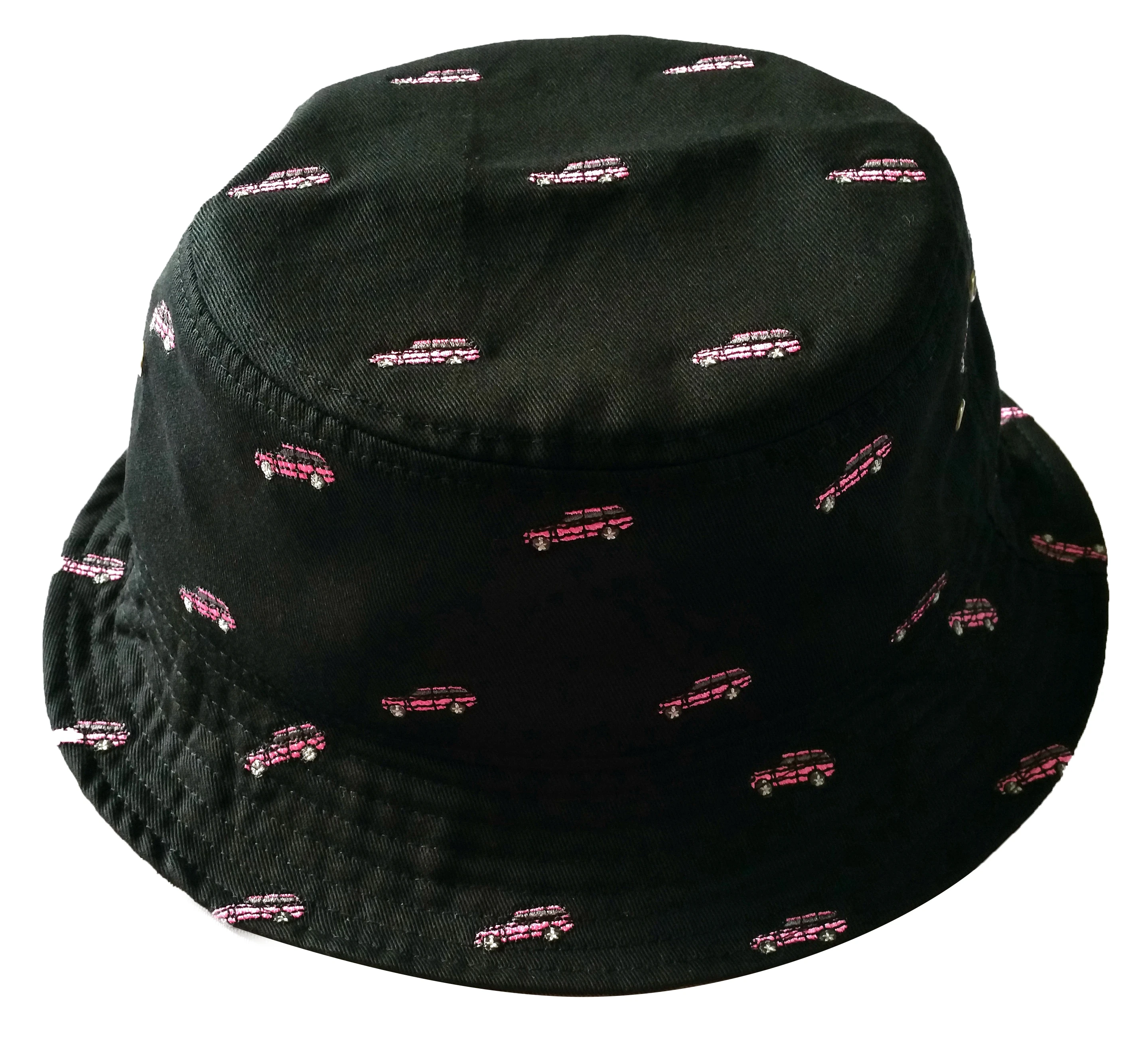 Custom funny Printing Money Full Black Flat Embroidery Logo Fleece Bucket Hat Black Kids Visor string Washed Coloured Bucket Hat