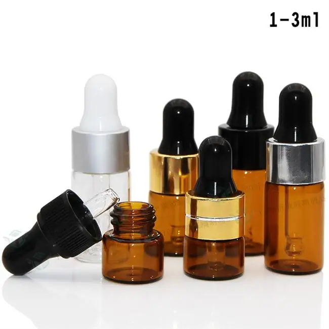 Perfume sample Bottles amber borosilicate glass tube Tester Glass Parfum Vials with dropper or sprayer