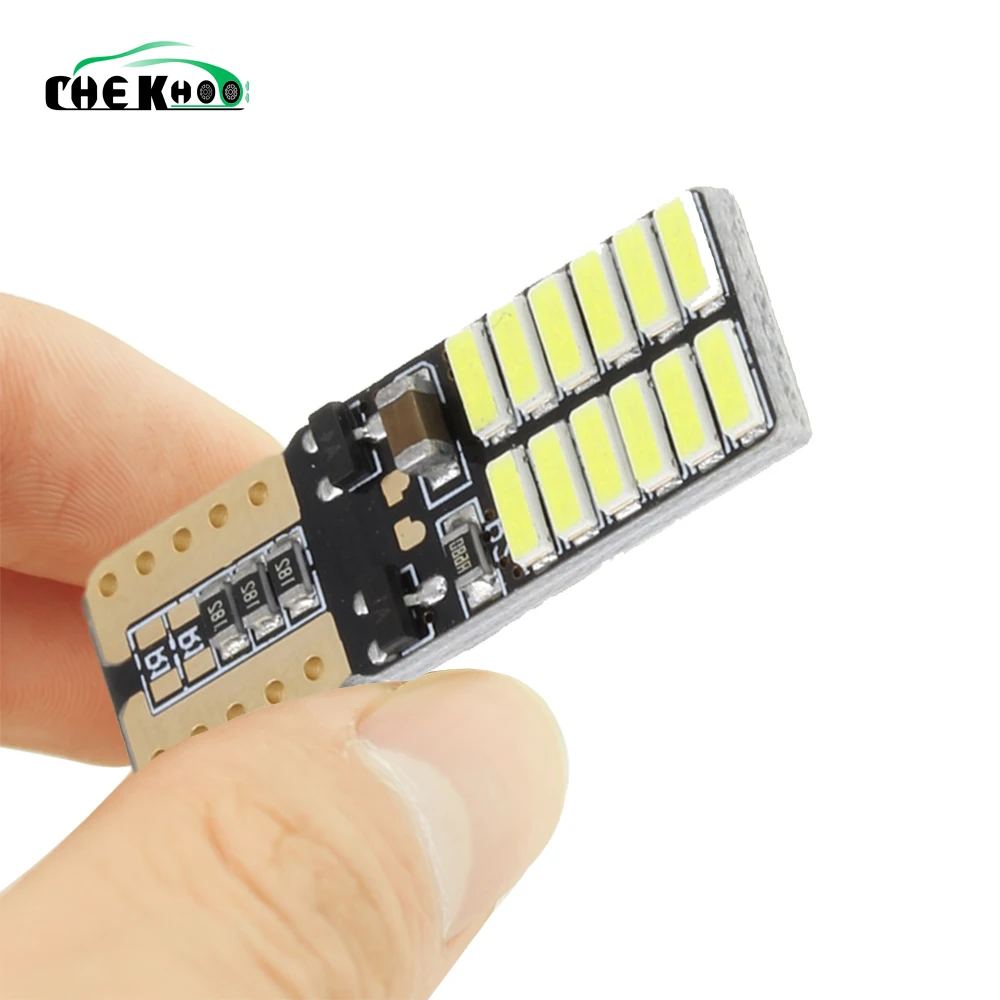 Автомобильная светодиодная лампа T10 24smd 4014 Canbus без ошибок 12 В 24 В Сверхъяркие габаритные огни лампа белый красный синий фиолетовый оранжевый