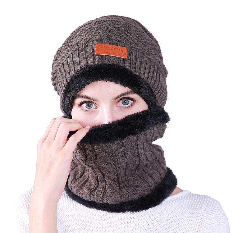 
Winter beanies men scarf knitted hat caps gorras bonnet warm baggy mens winter scarf and hat set hat custom 