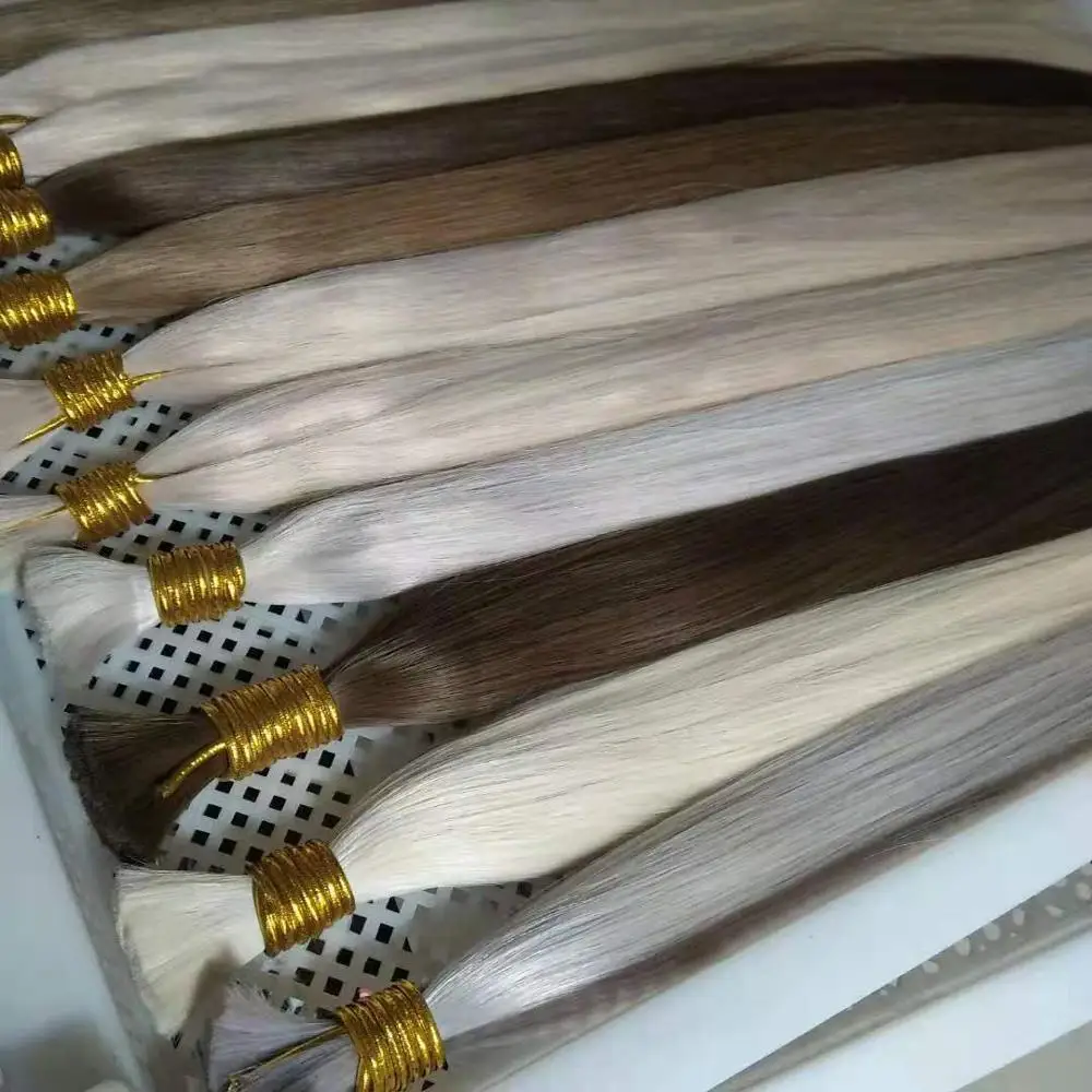 Raw colorful indian hair bulk, crotchet dreadlocks hair weave in bulk, wholesale bulk hair extensions