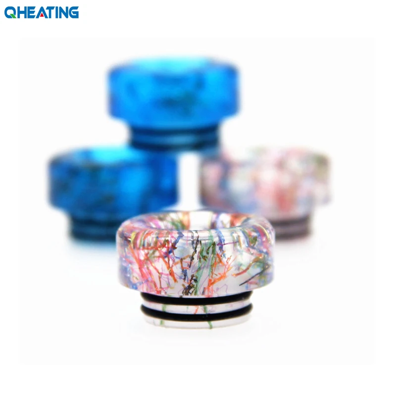 New Epoxy Resin Drip Tip 810 E Cigarettes Accessory Round Style Vape Mouthpiece for Rda Rta Atomizer Wide Bore Rainbow Color