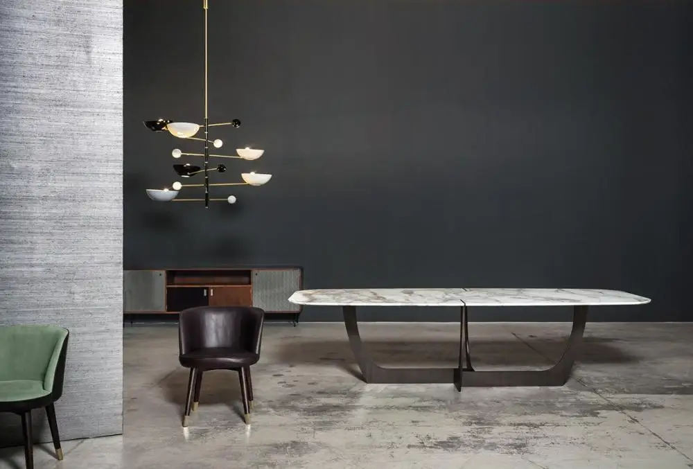 Italian simple 8 seater design marble dining table