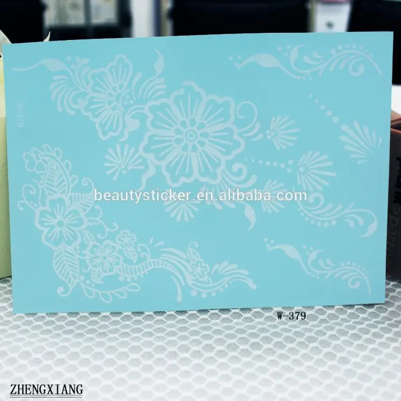 Beautysticker safe white lace tattoo sticker, wedding body temporary tattoo for legs/ hands