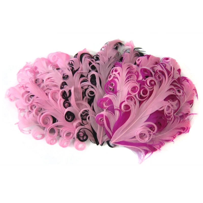 Fashion Multi-Color Curly Goose Feather Pads for Kids Cushion Pads Headbands Hair Accessories