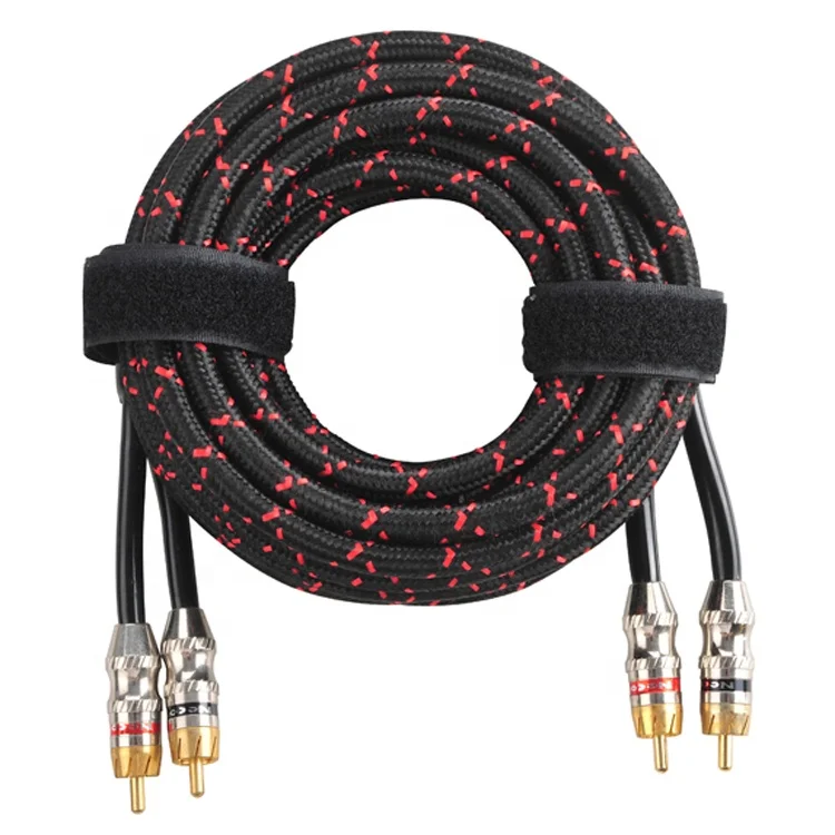 Huxi-cable Solid/Frost/Clear Jacket TinnedOFC/OFC/CCA 2 channel high end rca cable wire for car audio
