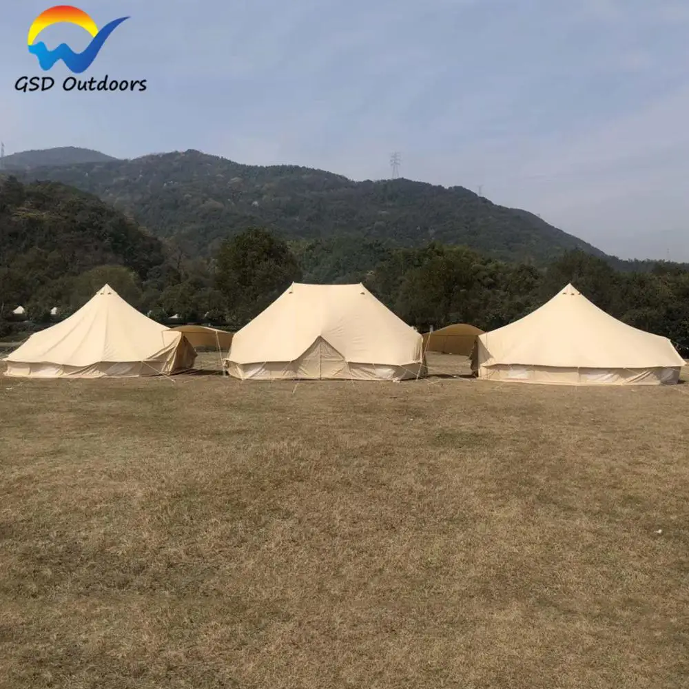 GSD Outdoors Glamping Yurt Luxury Tent Hotel Safari Tent Luxury Canvas Glamping Anti-Fire Canvas Bell safari Luxury Tent