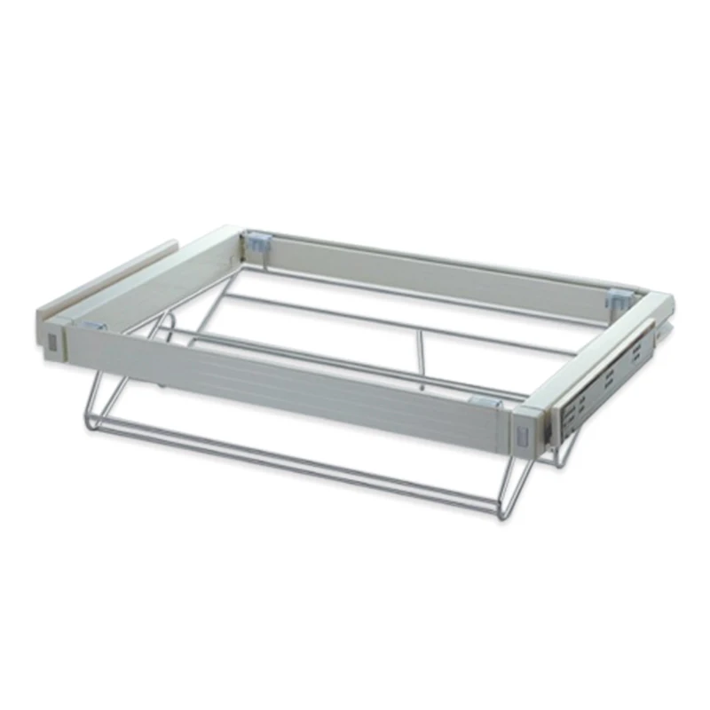 Cloakroom  Accessories Aluminum Frame Telescopic Wardrobe Push-pull Shoe Rack  With Slide Rails