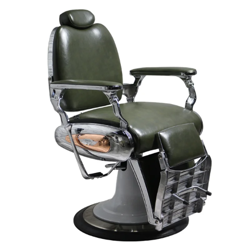 Classic Barber Chair Heavy Duty Hydraulic Man Vintage Reclining Styling Salon Furniture