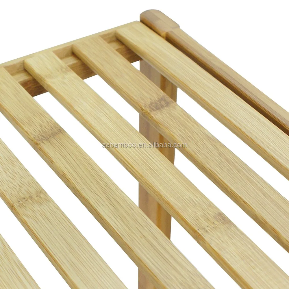 100% Bamboo Multi-functional 5 Tier Bathroom Shelf organizer Rack Plant Flower Free Standing Towel Rack