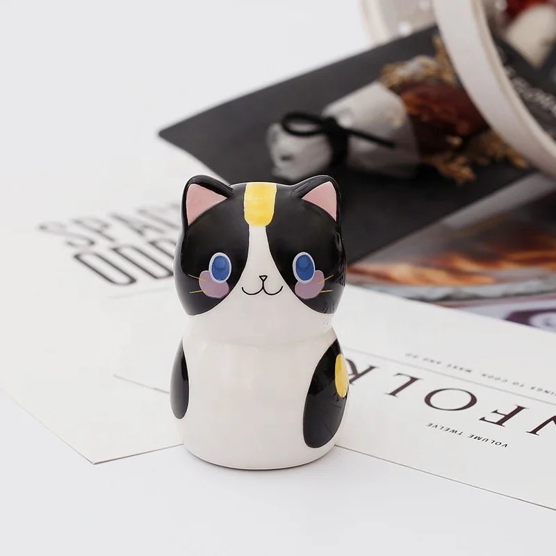 
Hand-painted cute cat ceramics crafts, small ceramics craft Beautiful Lucky cat Ornaments 