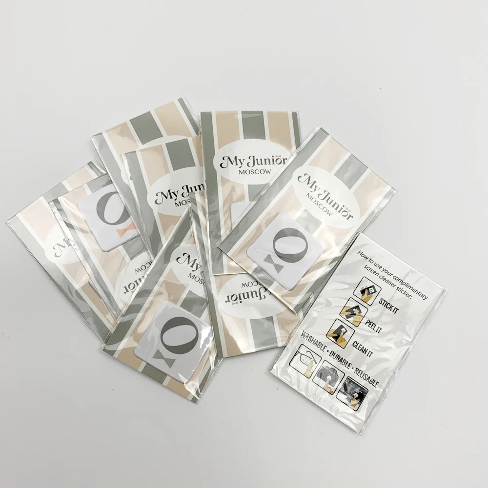 Custom sticky phone screen cleaner