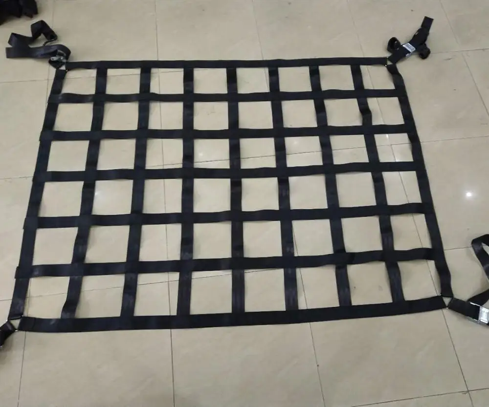 Heavy Duty Black Polyester Webbing Cargo Net for Lifting