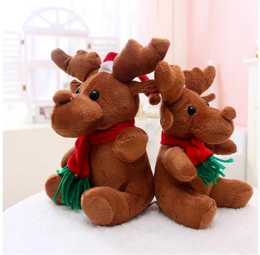 Stuffed 16cm Simulation Christmas Elk Plush Toy/Soft Deer Gift Doll for Kids Children Xmas Home/plush  deer toys