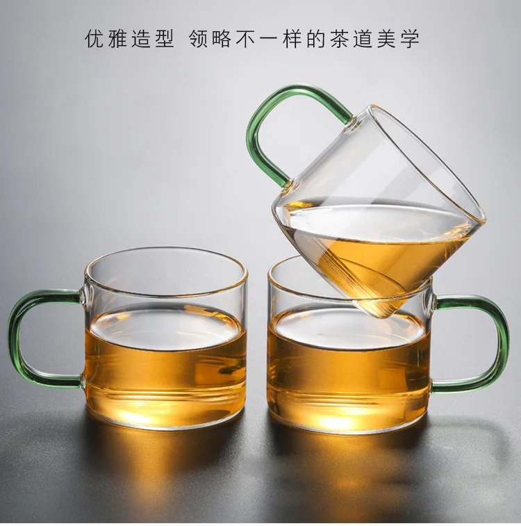 Heat Resistant Reusable Borosilicate Glass Tea Cup Sets
