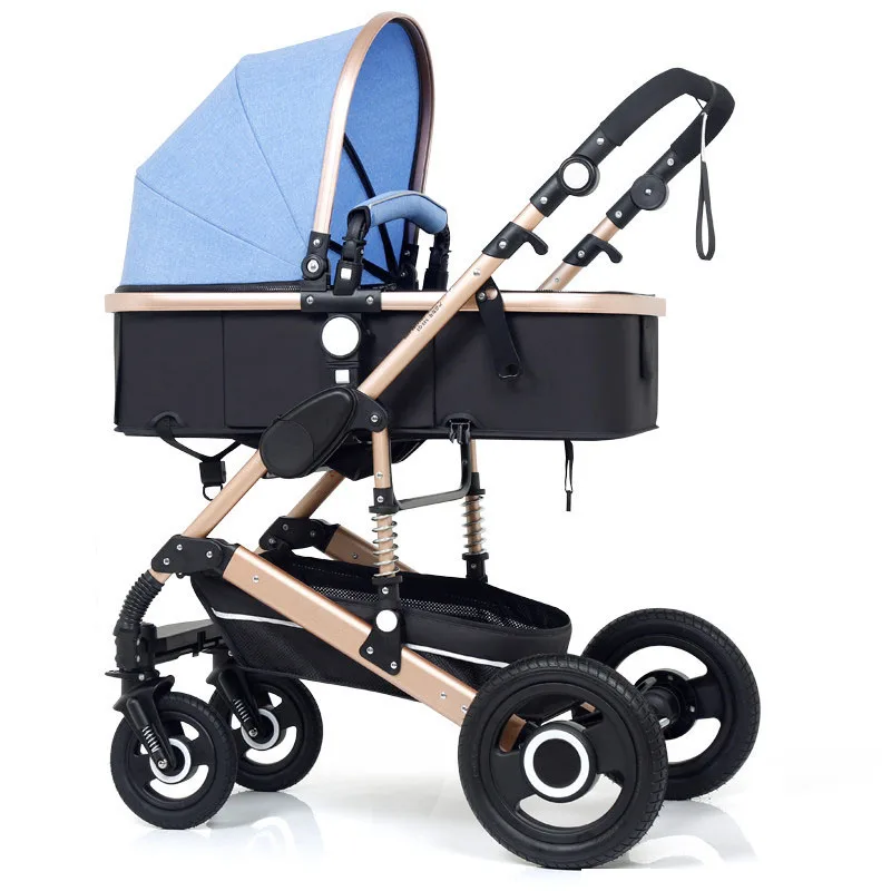 
High Landscape Buggies Against The Explosion-proof Baby Cart Sitting Lying Flat Folding baby stroller 3-in-1 