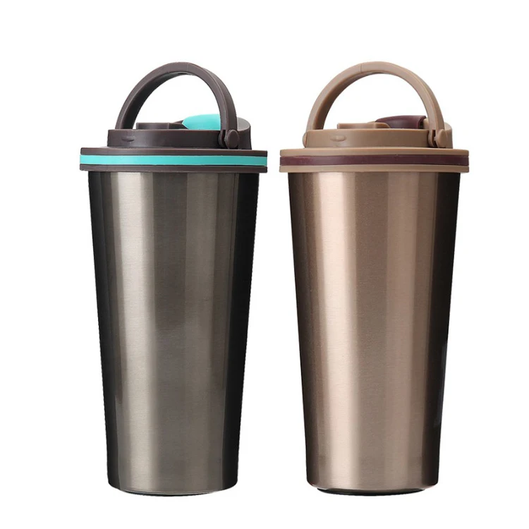 High Quality Stainless Steel Vacuum cup Coffee Mug reusable Coffee Cup with Folding Handle