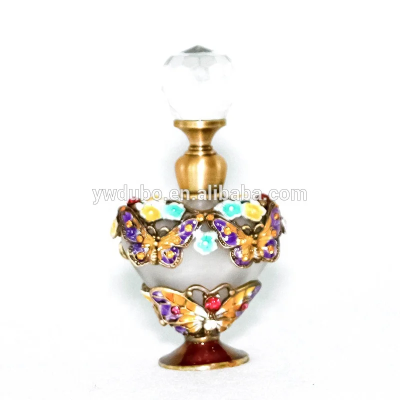 5ml Metal Alloy Butterfly Dragonfly Design Empty Glass Perfume Bottle Essential 0il Refillable Heart Shape Bottles#59697D
