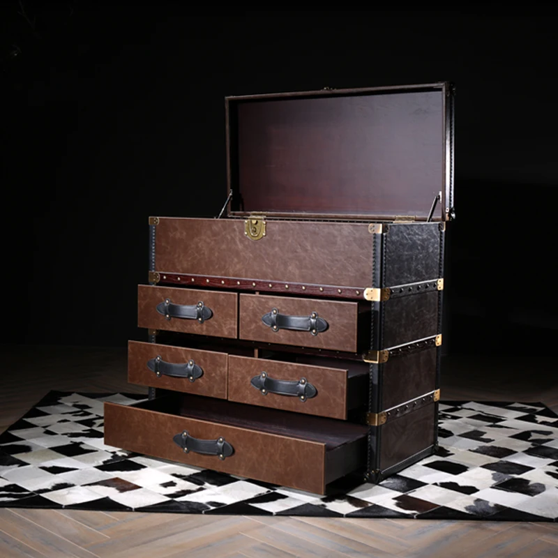 
Vintage Color Outdoor Decorative Storage Box With 5 Drawers 