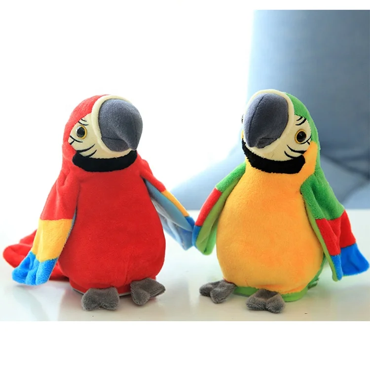 
wholesale peluche Animal licensed logo talking robot plush Parrot toys with music 