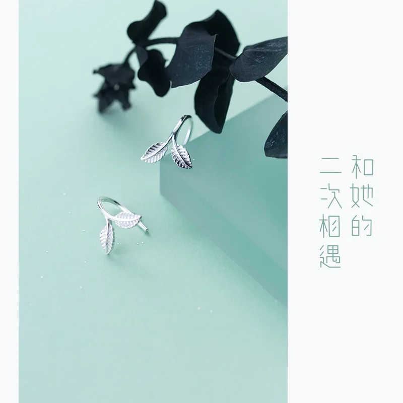 2019 New Fashion Jewelry 925 Sterling Silver Leaves Drop Earrings For Women And Girls Gift Jewelry