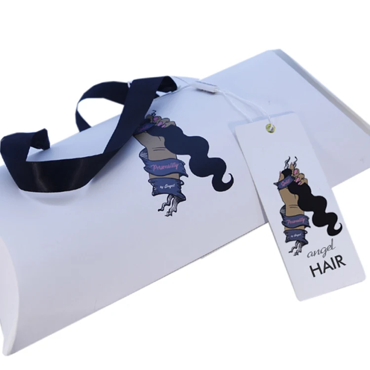 Custom Printed Brand Name Logo Paper Hang Tags Label For Hair Extension Bundle Packaging Tag Hair Tags Price Swing Hair Hangtag