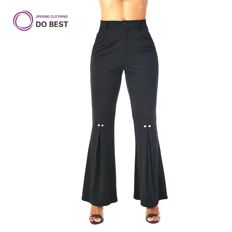 Newest wholesale luxury clothing ladies casual cotton bell-bottoms pants   Casual pants