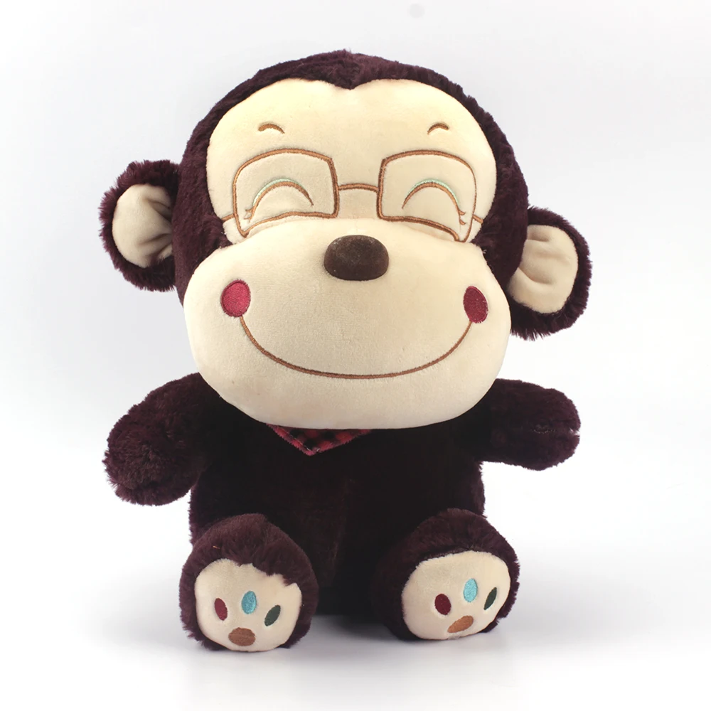 Модный дизайн новый стиль мягкая игрушка животное, плюшевая улыбающаяся обезьяна с очками