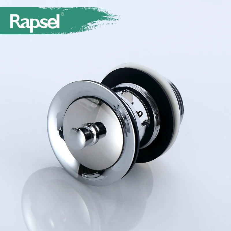 Rapsel Zinc Chrome Basin Waste with Black Rubber Plug Drain