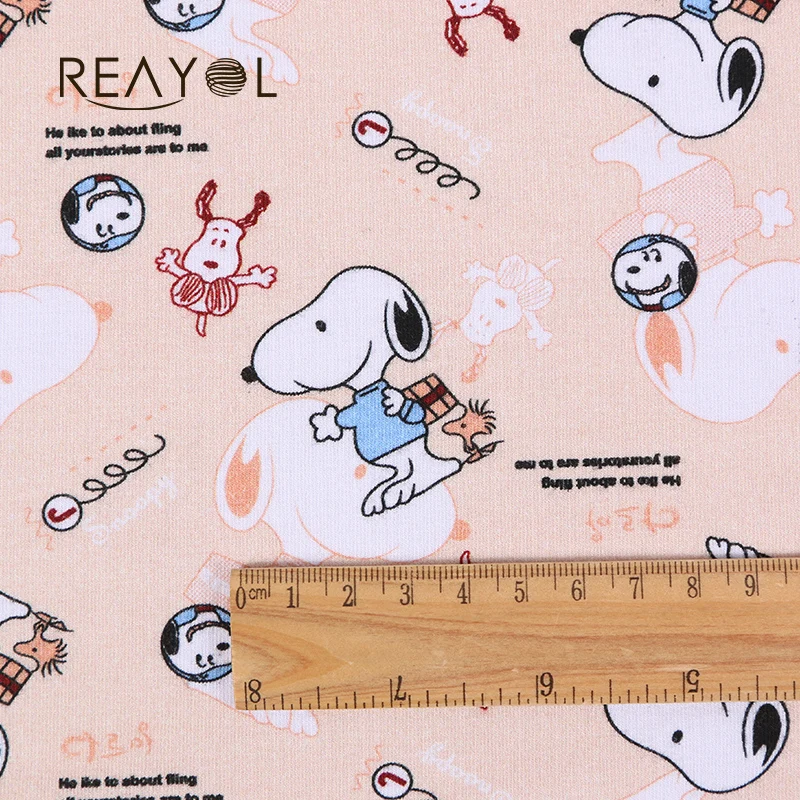 Прекрасный snoopy 100 цифровой печатный хлопок французский Терри трикотажные ткани