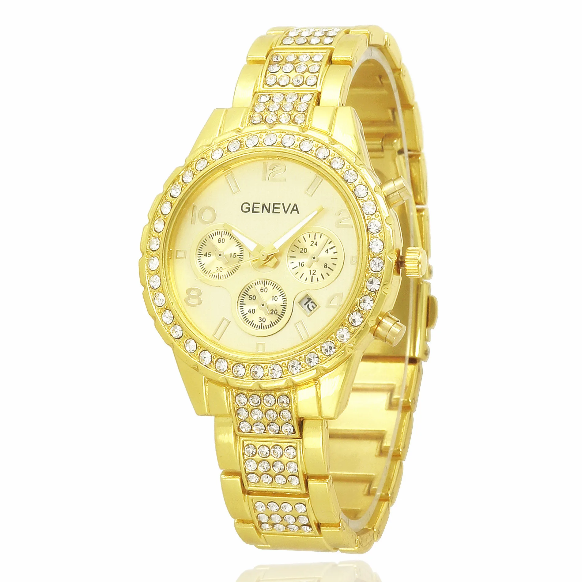 new style stone diamond beautiful geneva luxury lady watch bracelet watch women fashion watch wholesale