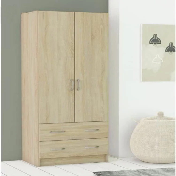 ZKL085 Accept Custom 2 Door Wooden Wardrobe with Drawers for Bedroom