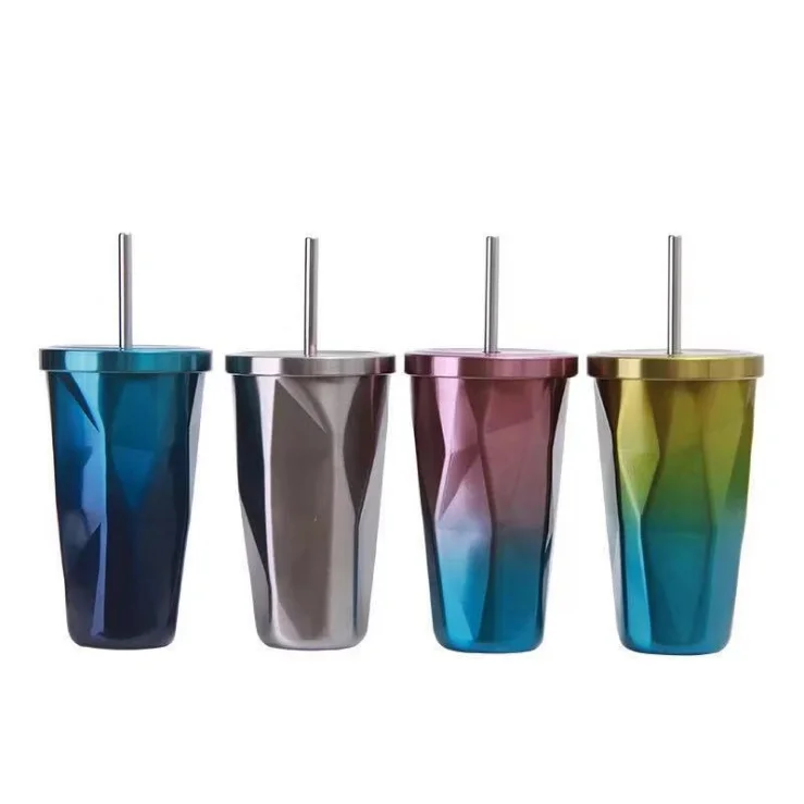 New product 16 Oz Stainless Steel Double Walled Insulated Coffee Tumbler With seal lid and straw