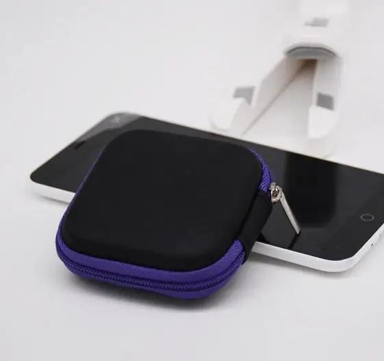 7cm * 7cm * 3cm  portable EVA square Pocket Collection Hard carrying Case Earphone bag