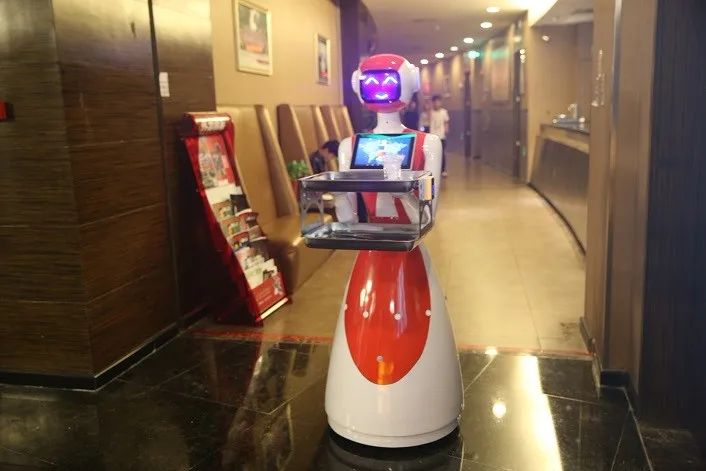 Customizable Restaurant and Hotel Intelligent Humanoid deliver food robot
