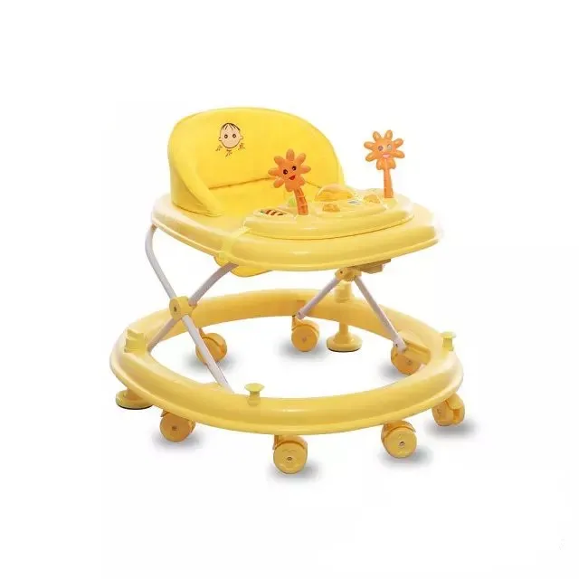 
Baby Walker Harness Learning Assistant Child Safety Baby Walker Rubber Wheels Height Baby Trolley Walker Rocker Chair 