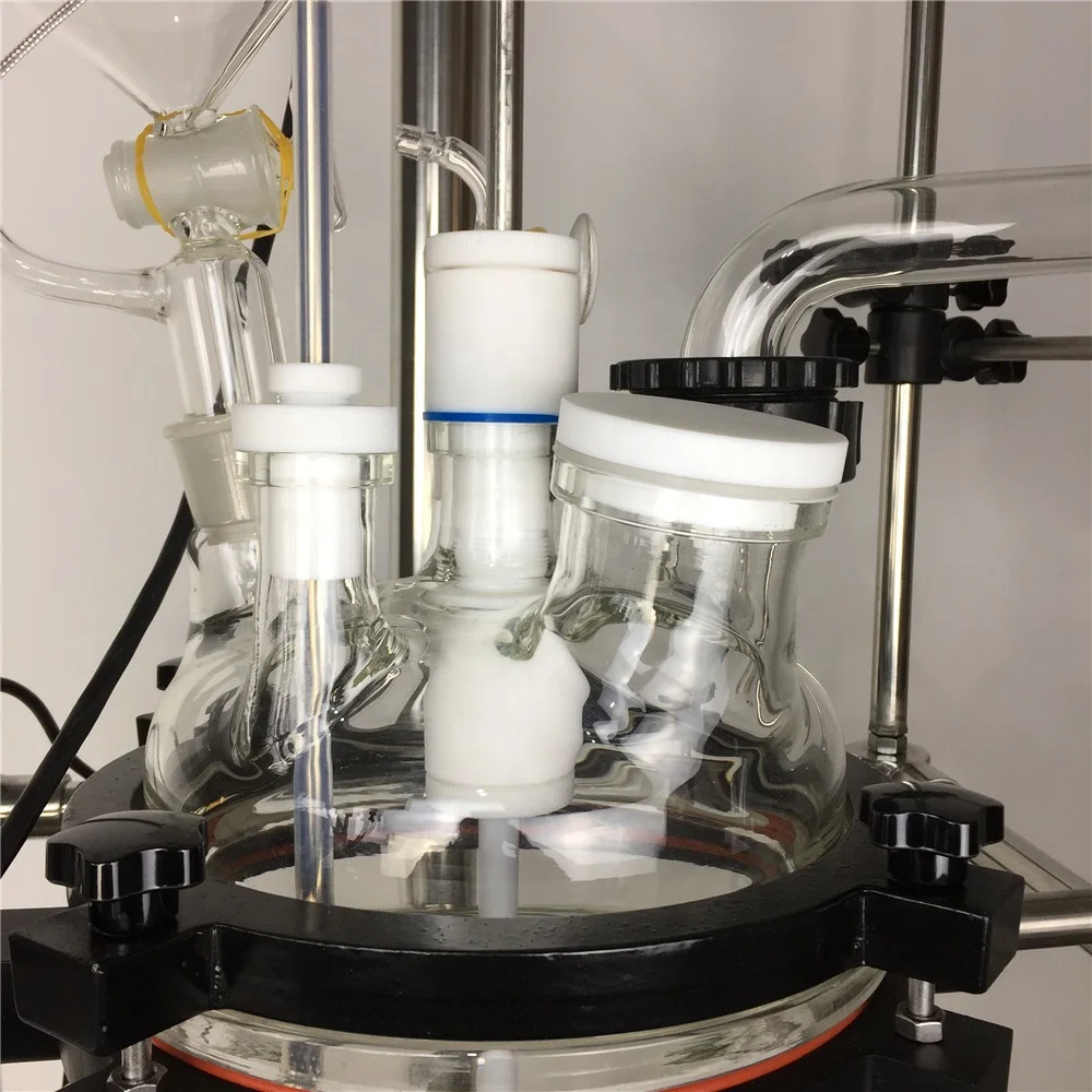 Topacelab 1 to 20 Liter 50l 100l Jacketed Glass Reactor with Cooling Jacket